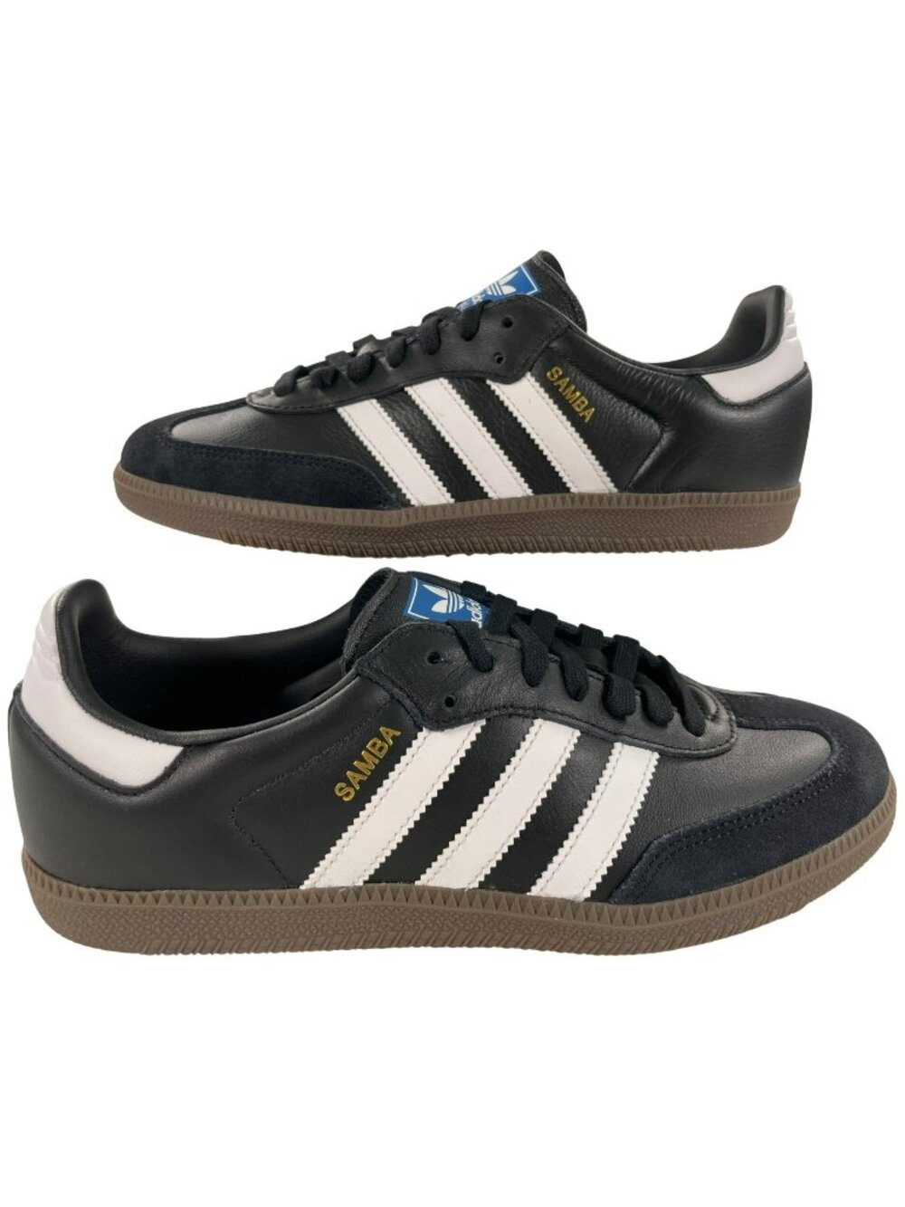 Adidas Samba OG Shoes Athletic Sports Black White Gum Rubber Sole Men's Sz 8 NEW